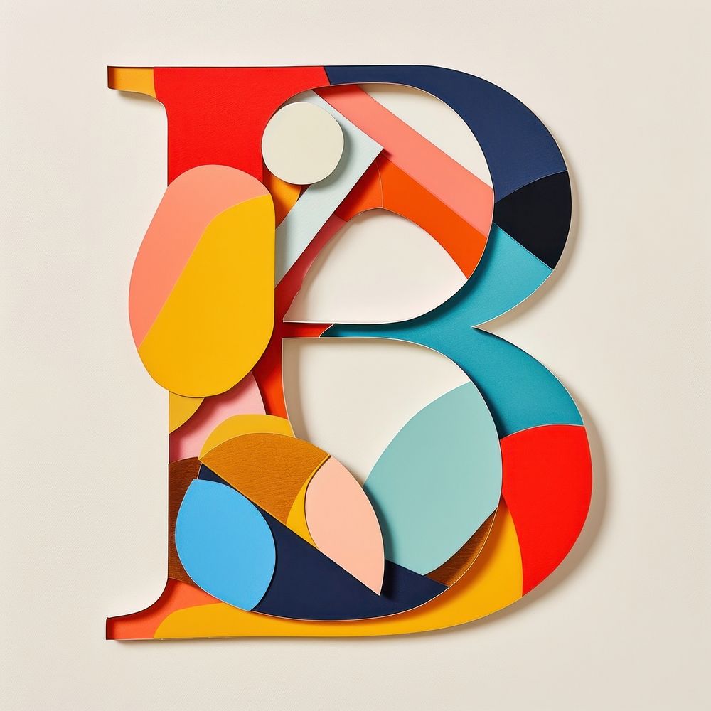 Alphabet B art shape text.