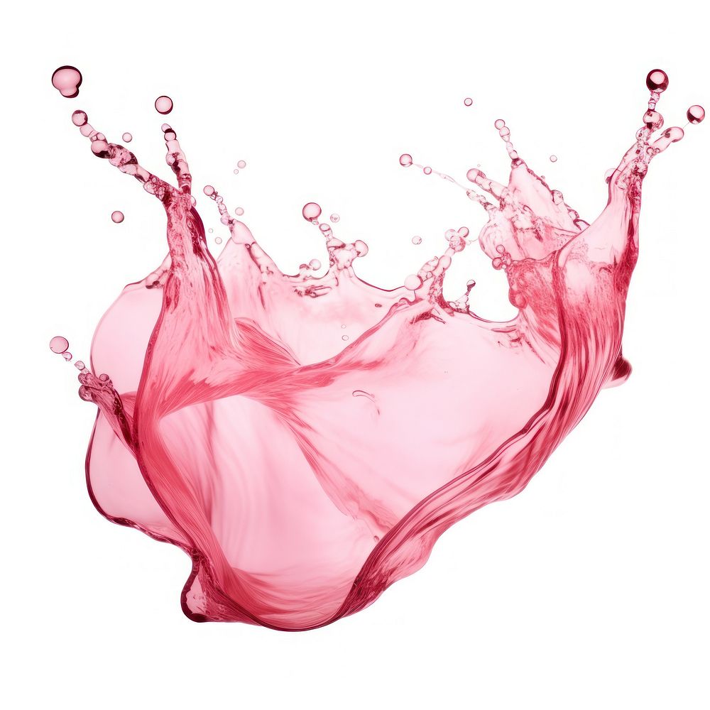 Pink Water Splash white background refreshment splattered.