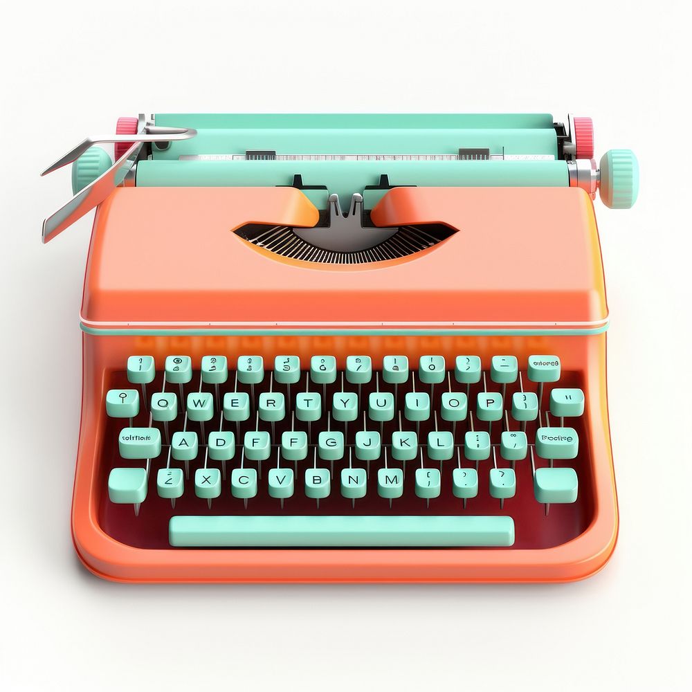 Typewriter computer white background correspondence.