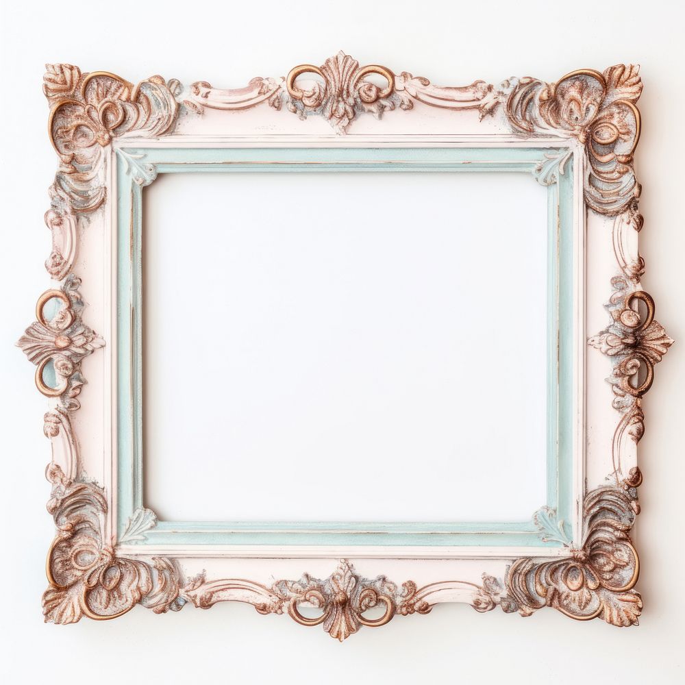 Muted pastel color rectangle frame white background.