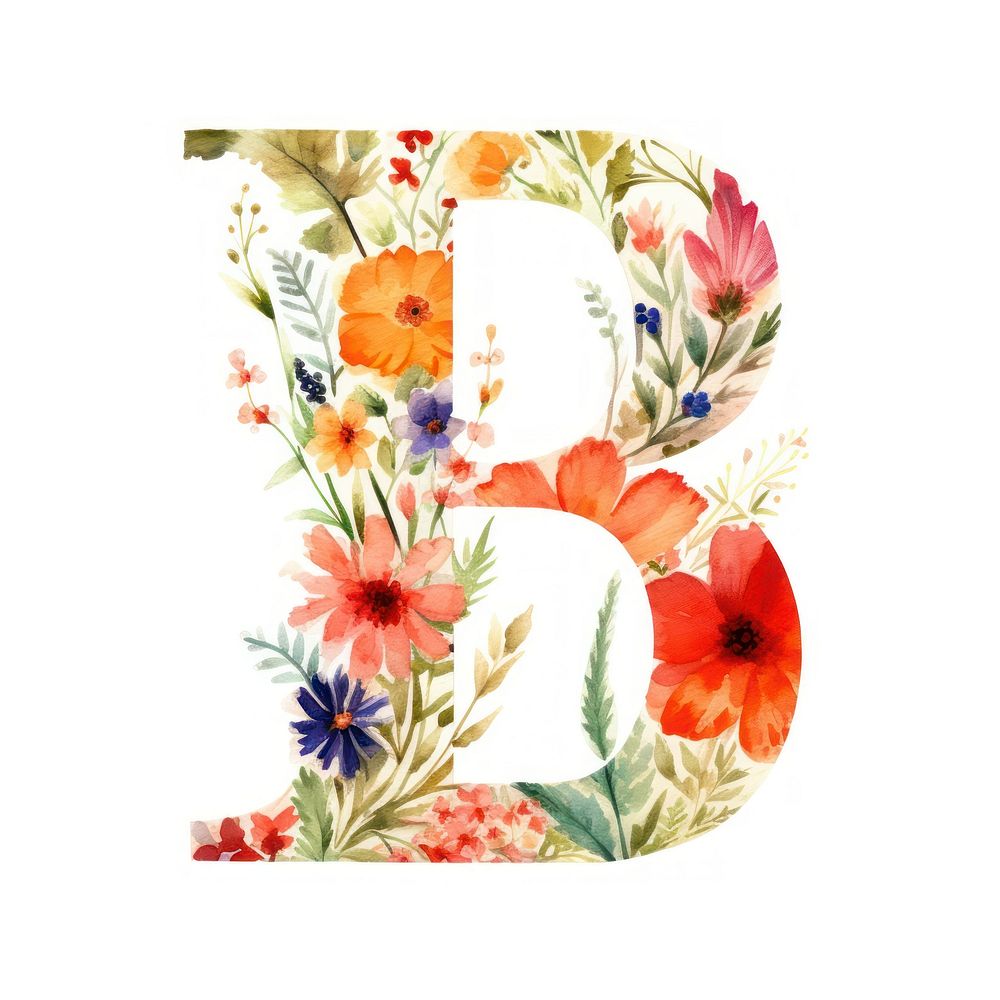 Floral inside alphabet B flower pattern number.
