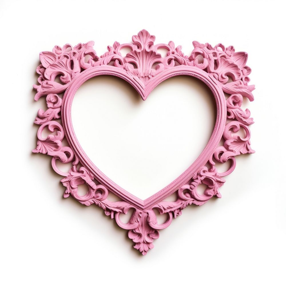 Pink Heart design frame vintage rectangle jewelry heart.