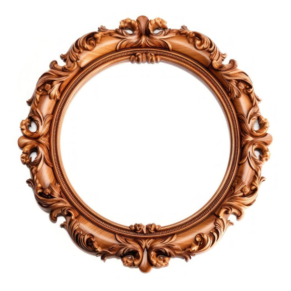 Pine wood ceramic circle Renaissance frame vintage jewelry photo oval.