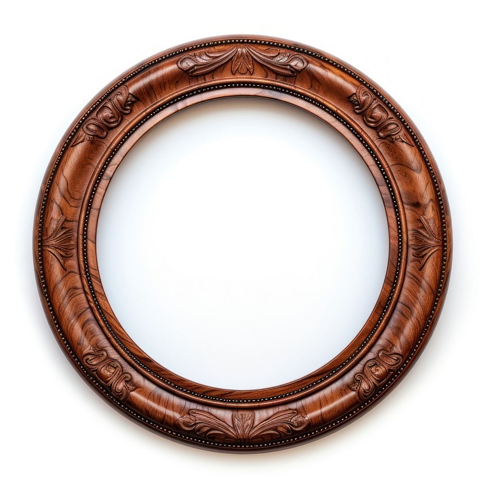 Wood texture ceramic circle Renaissance frame vintage photo oval white background.