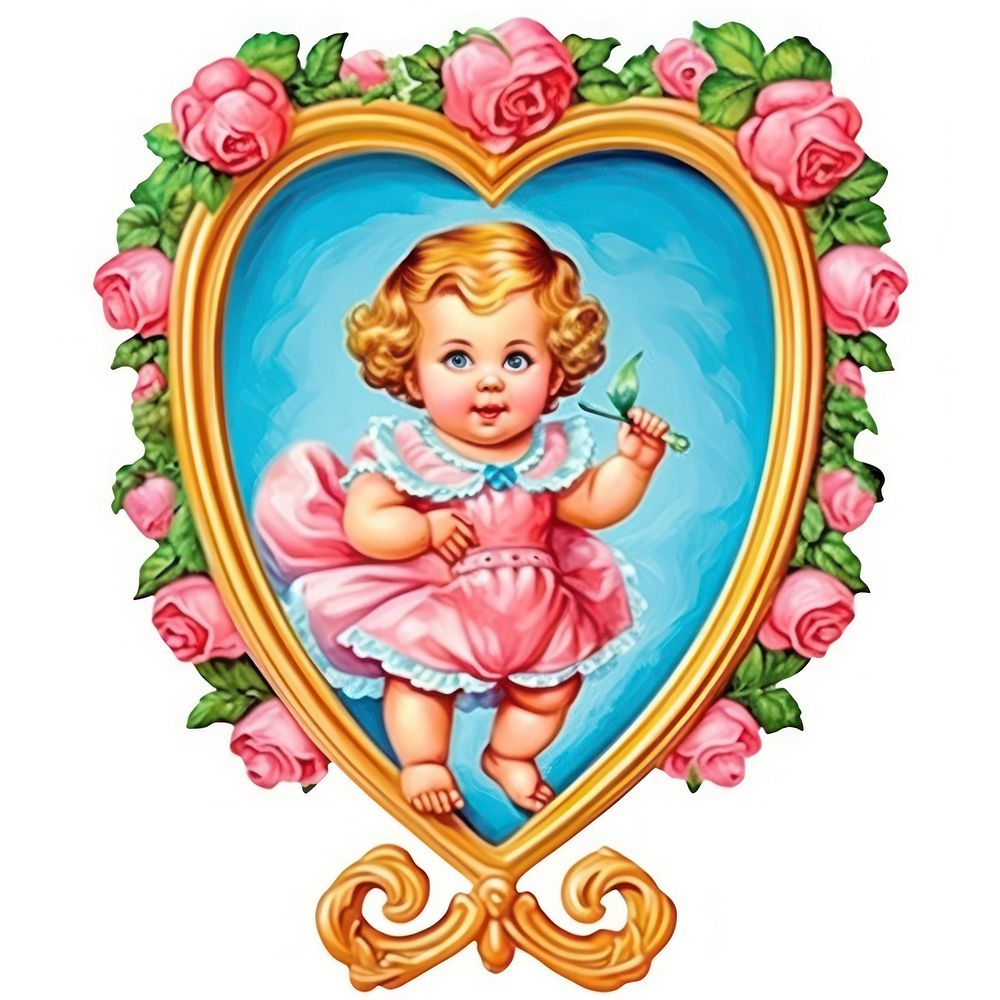 Baby printable sticker heart cute toy.