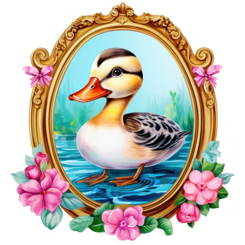 Duck printable sticker animal bird representation.
