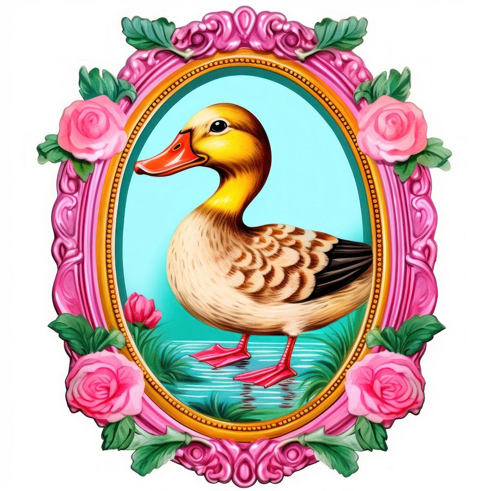 Duck printable sticker animal bird representation.