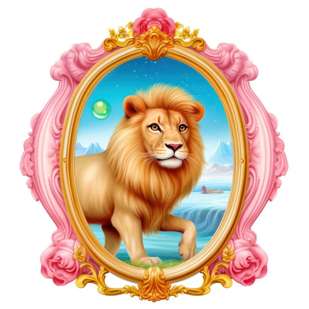 Lion printable sticker mammal animal representation.
