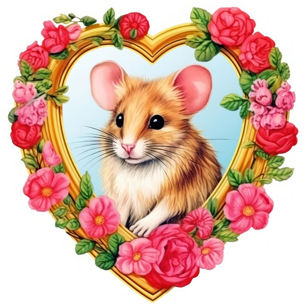 Mouse printable sticker mammal rodent animal.