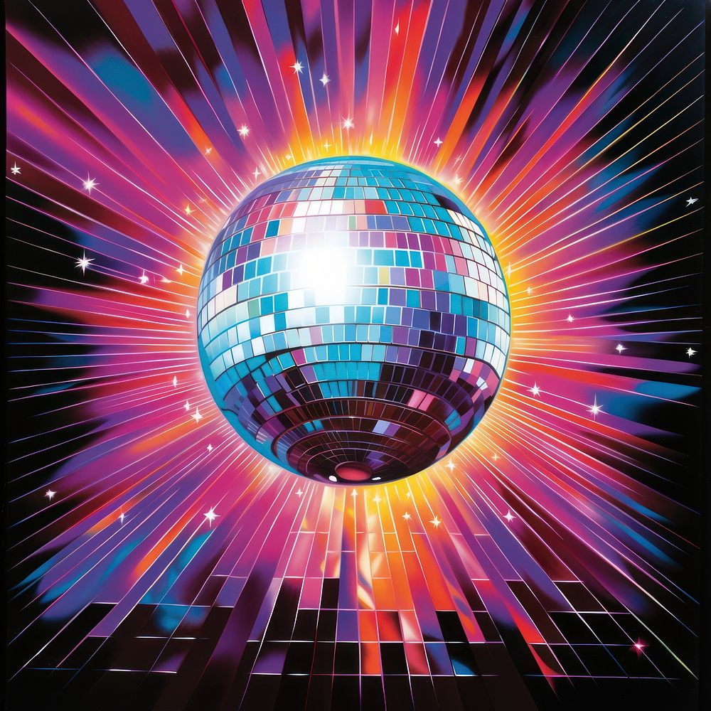 Disco ball nightclub sphere purple.