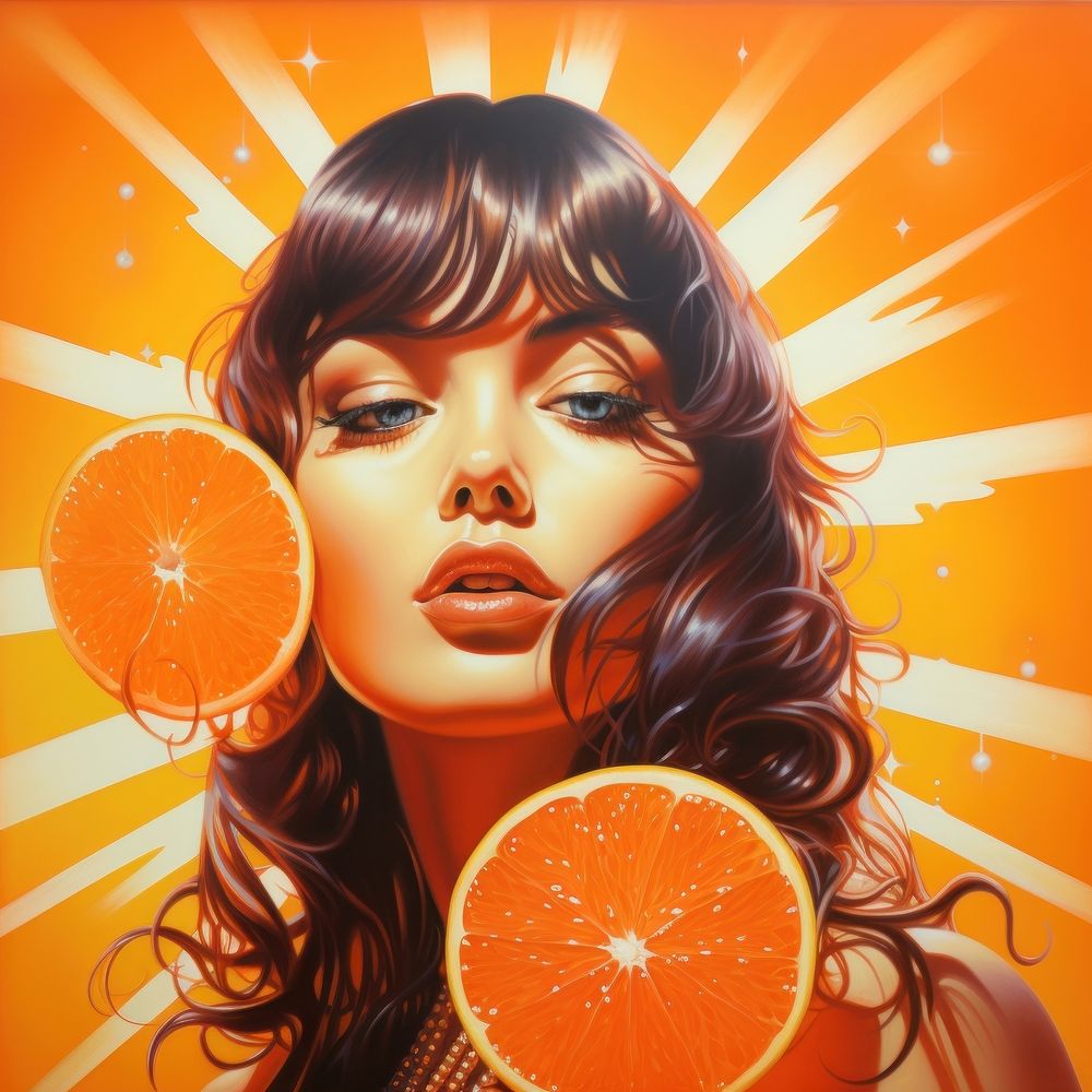 Orange grapefruit portrait adult.