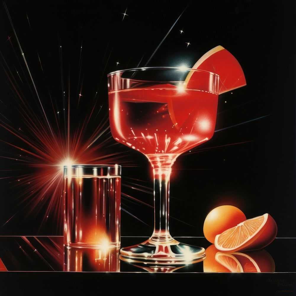 Negroni cocktail drink glass cosmopolitan.