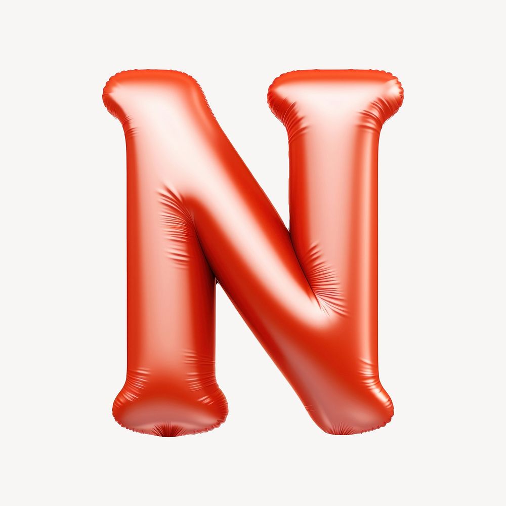 N letter balloon text celebration.