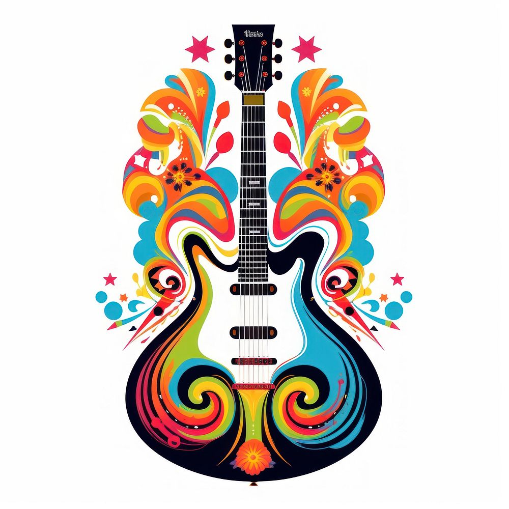 Guitar graphics pattern art.