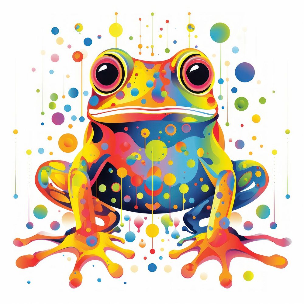 Frog amphibian animal art.