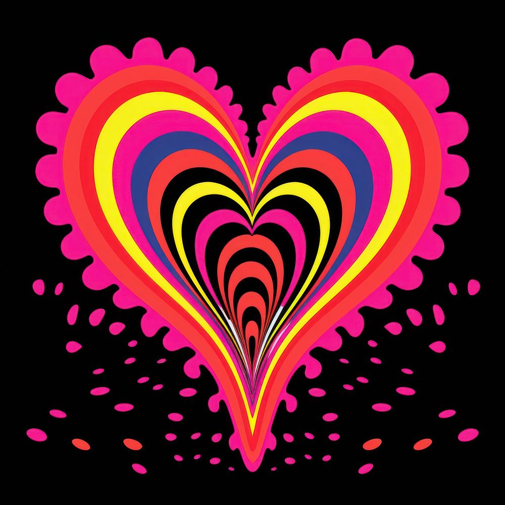 Heart abstract graphics pattern.