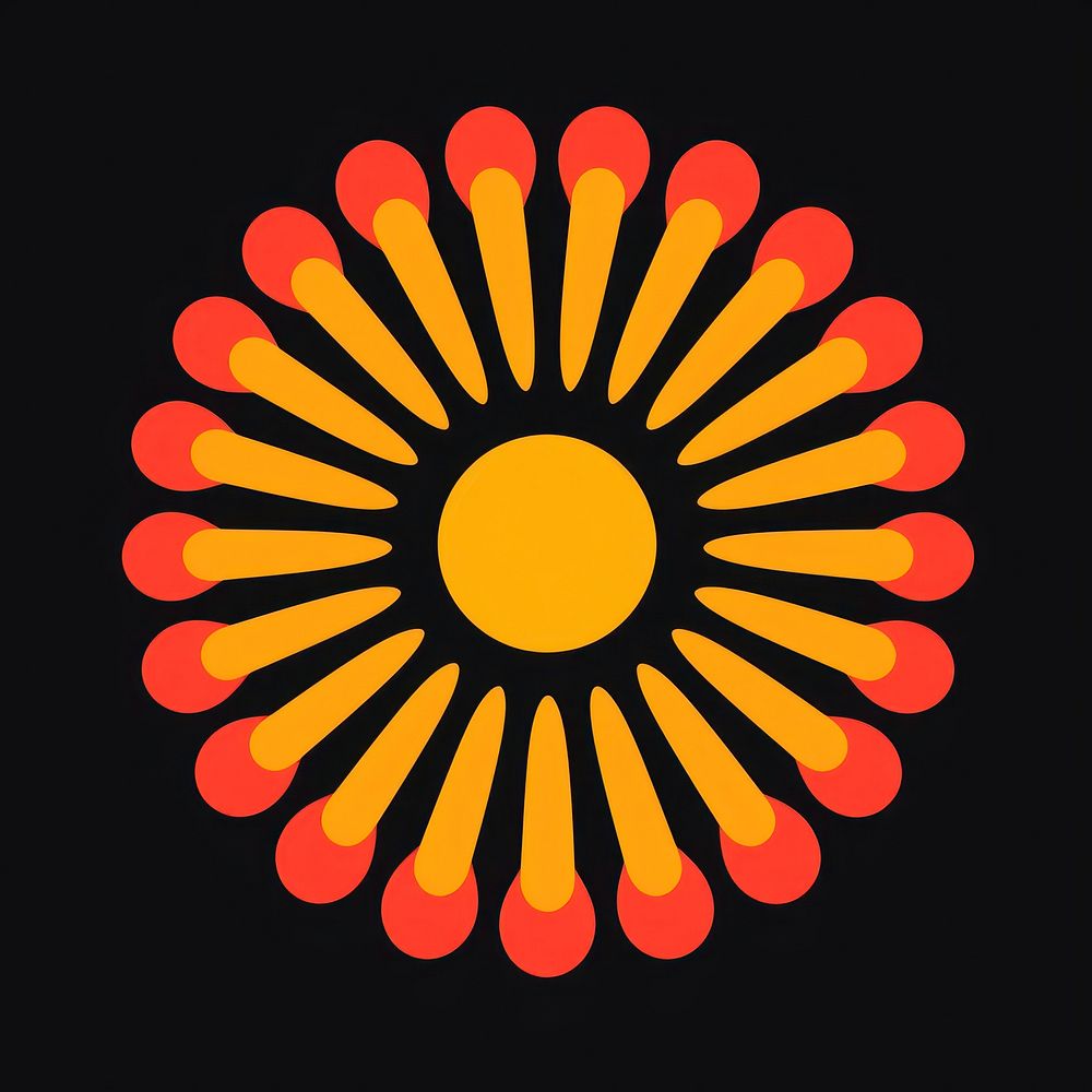 Sun symbol logo inflorescence.