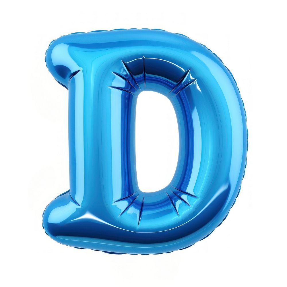 Shape of blue letter D text white background clothing.