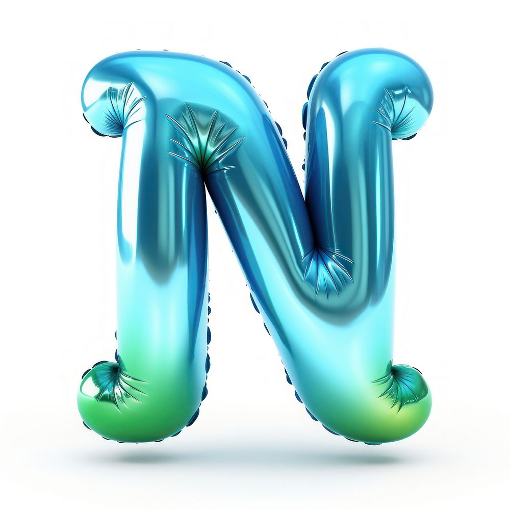 Letter N balloon white background inflatable.