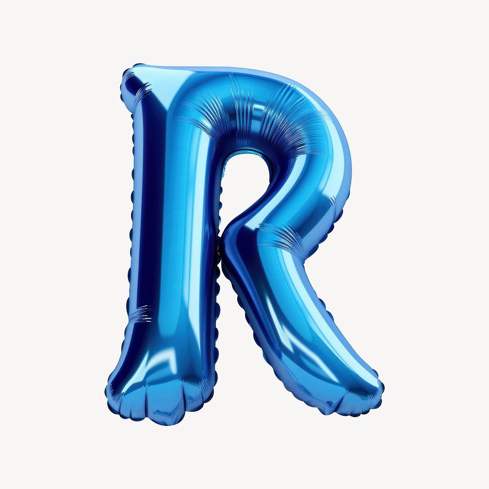 Letter R balloon number text.