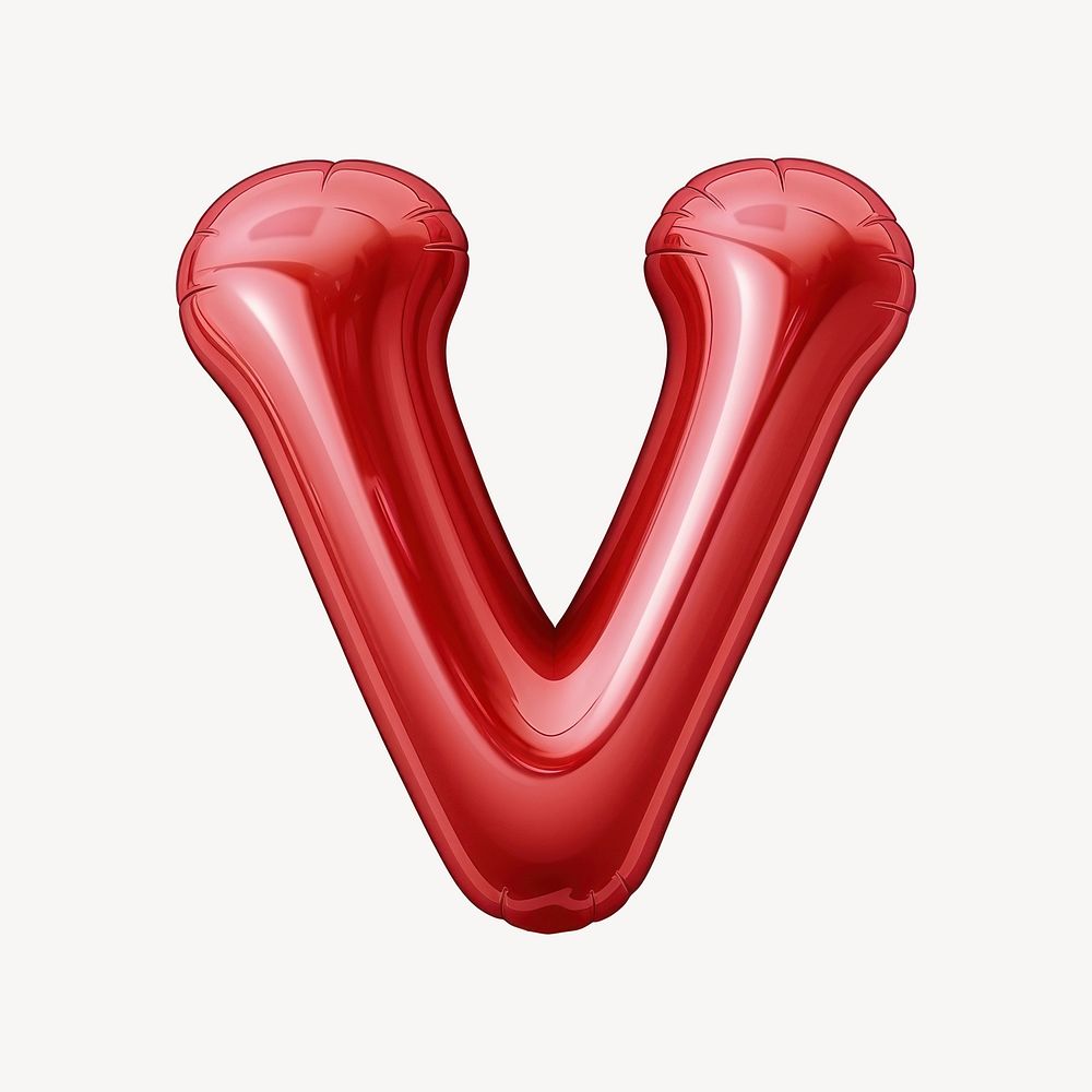 Letter V balloon white background heart.