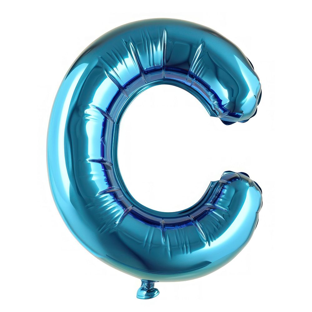 Blue letter C balloon white background inflatable.