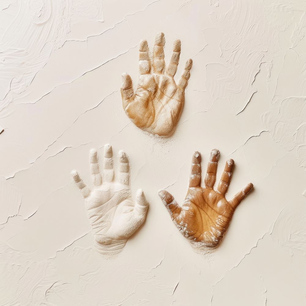 Handprints backgrounds finger representation.