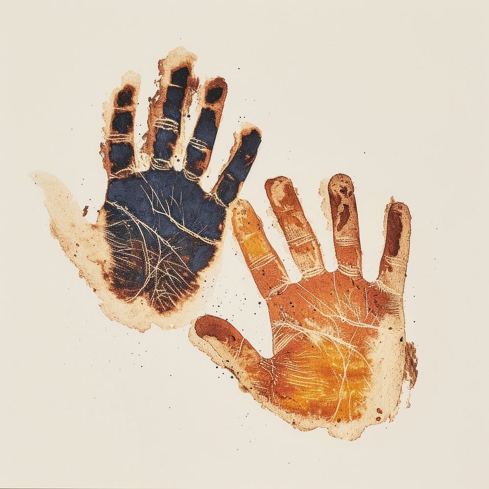 Handprints art studio shot creativity.