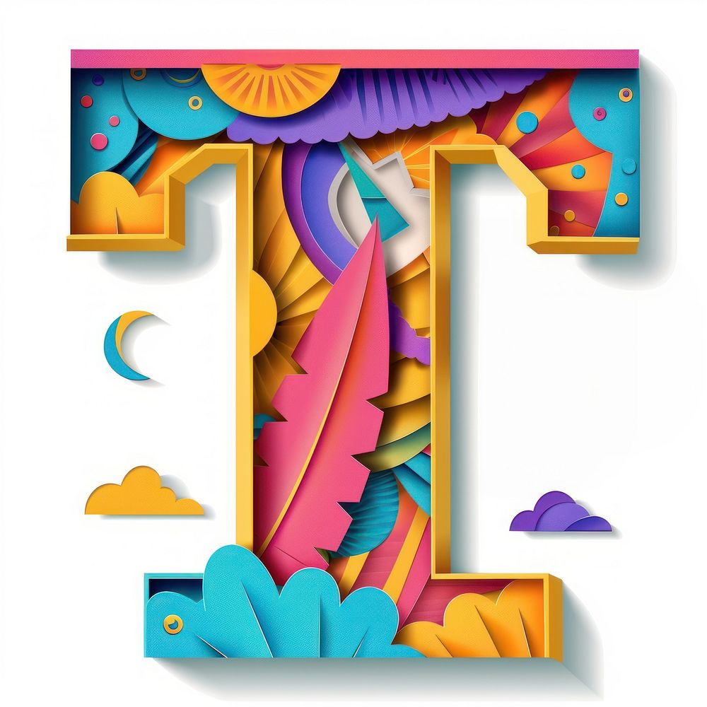 Letter T alphabet font art.