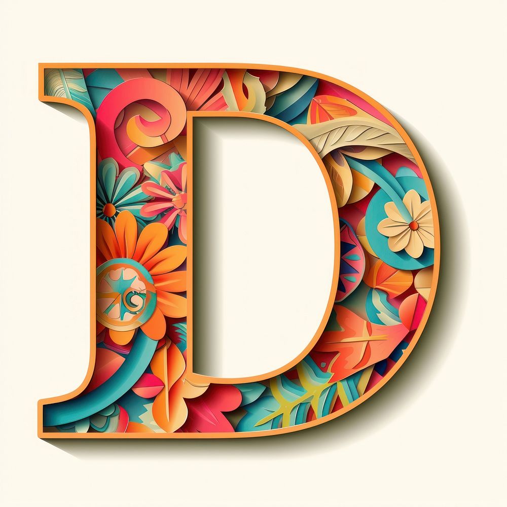 Letter D shape font text.