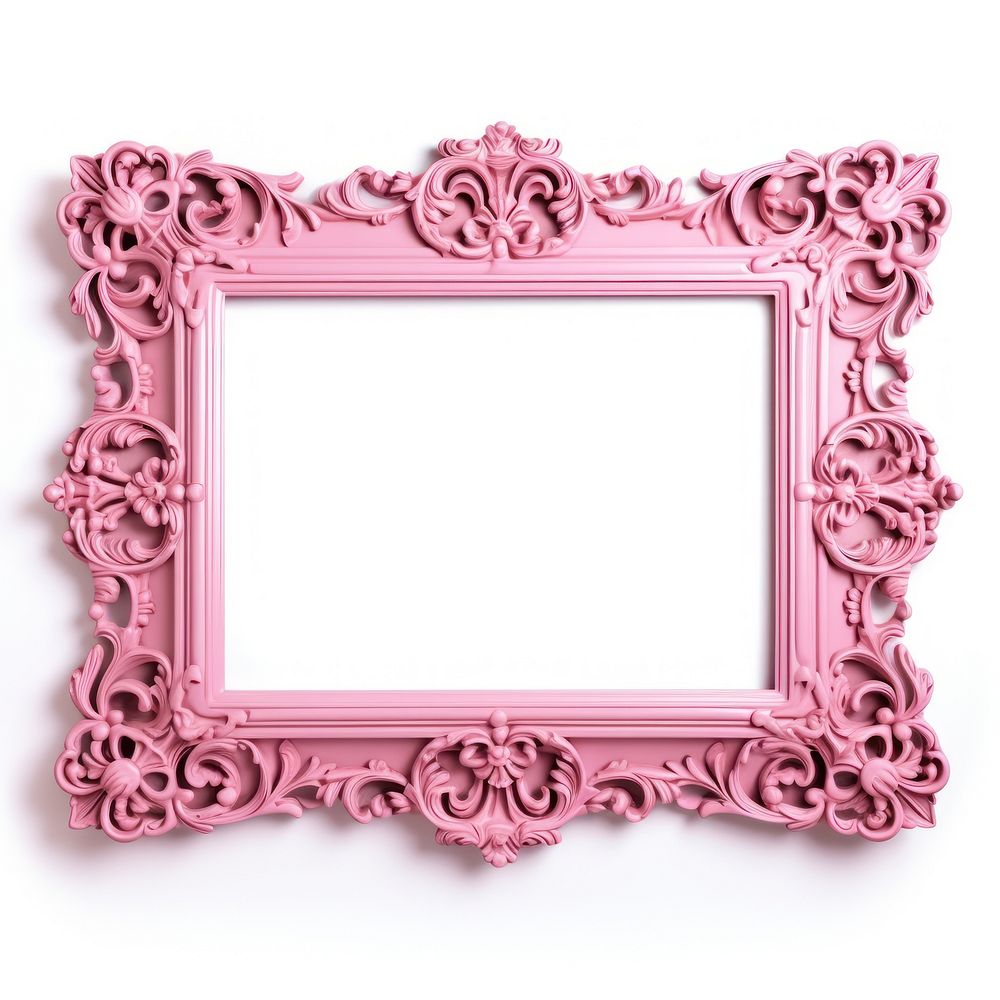 Pink frame white background architecture.