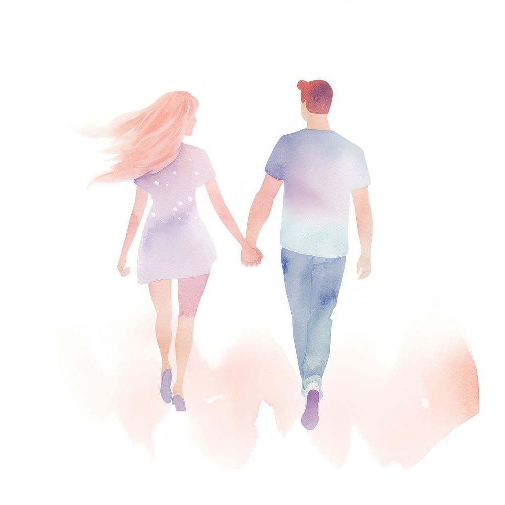 Couple walking holding hands adult togetherness friendship.