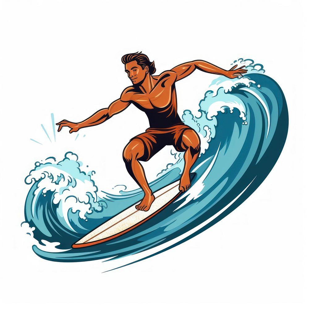 Surfer clipart surfing sports sea.