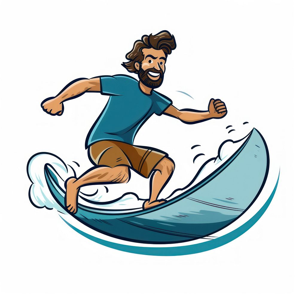 Surfer clipart surfing sports determination.