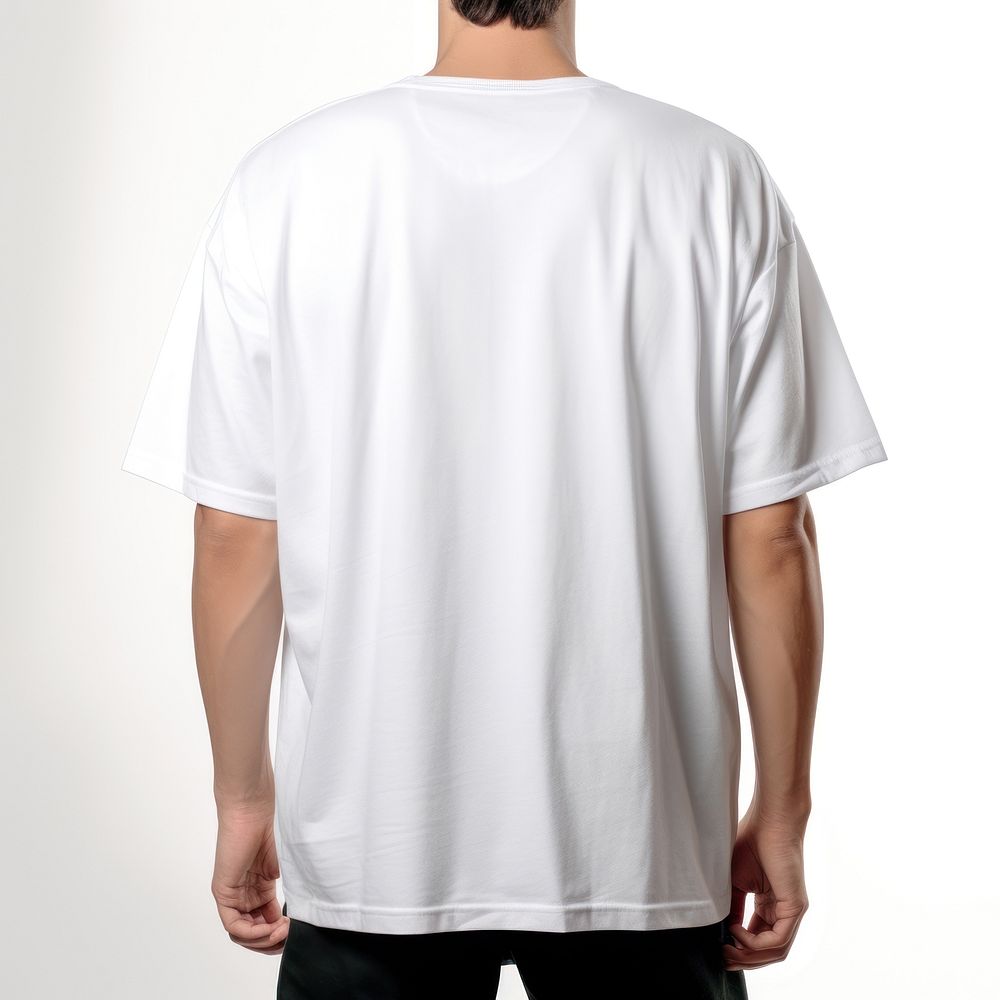 A oversized white t-shirt sleeve white background architecture.