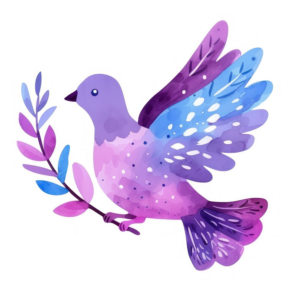 Human rights concept animal purple bird.