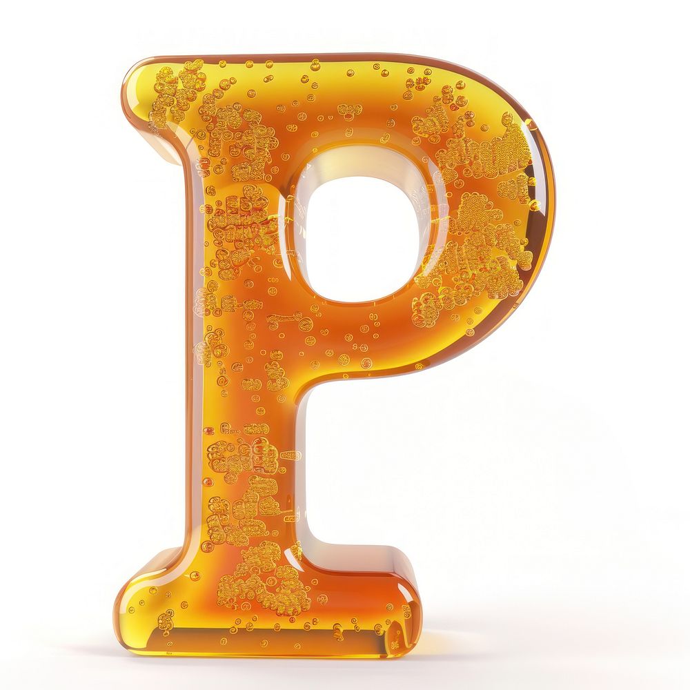 Letter P number alphabet yellow.