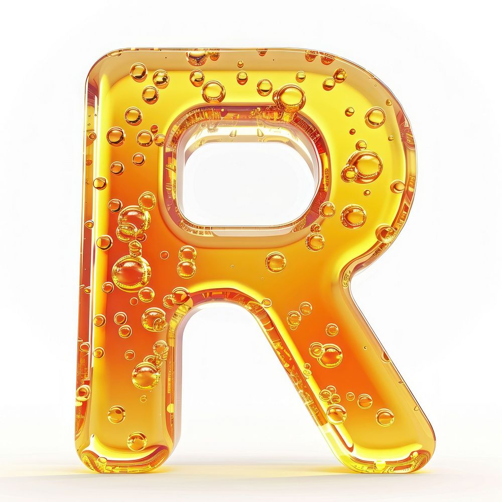 Letter R yellow number symbol.