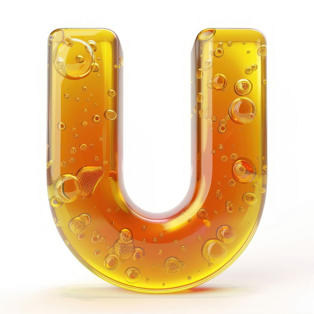 Letter U yellow bubble number.