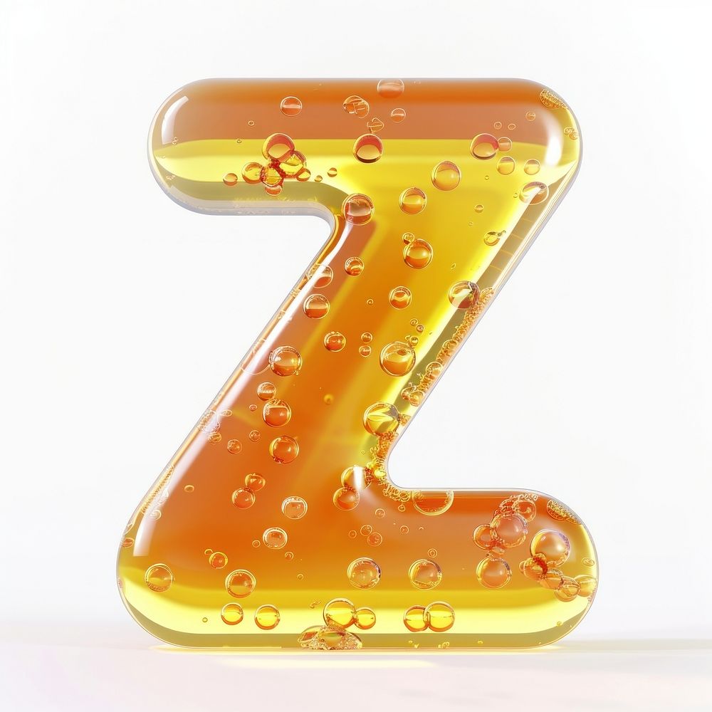 Letter Z Yellow Number Symbol. 