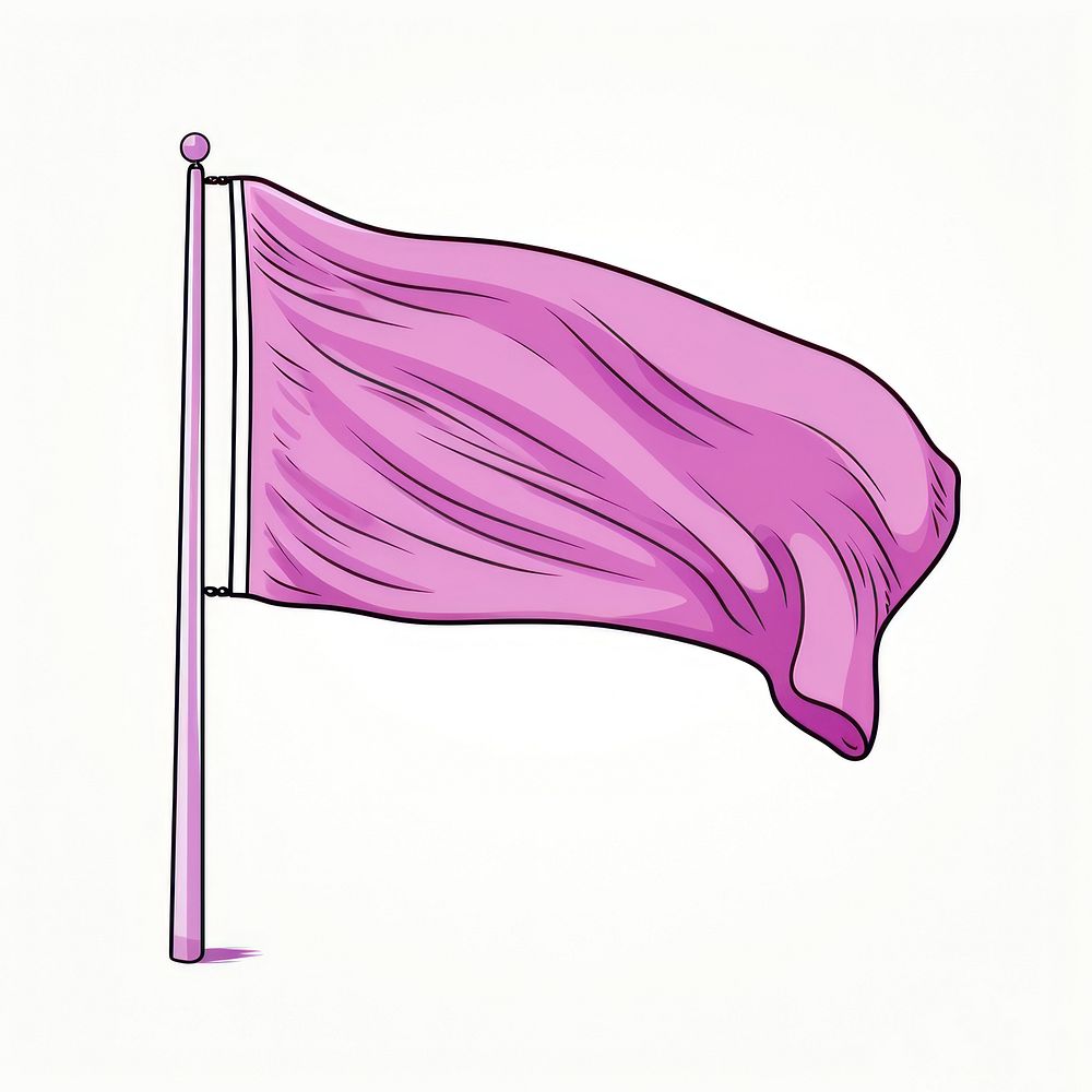 Purple flag sketch line patriotism.
