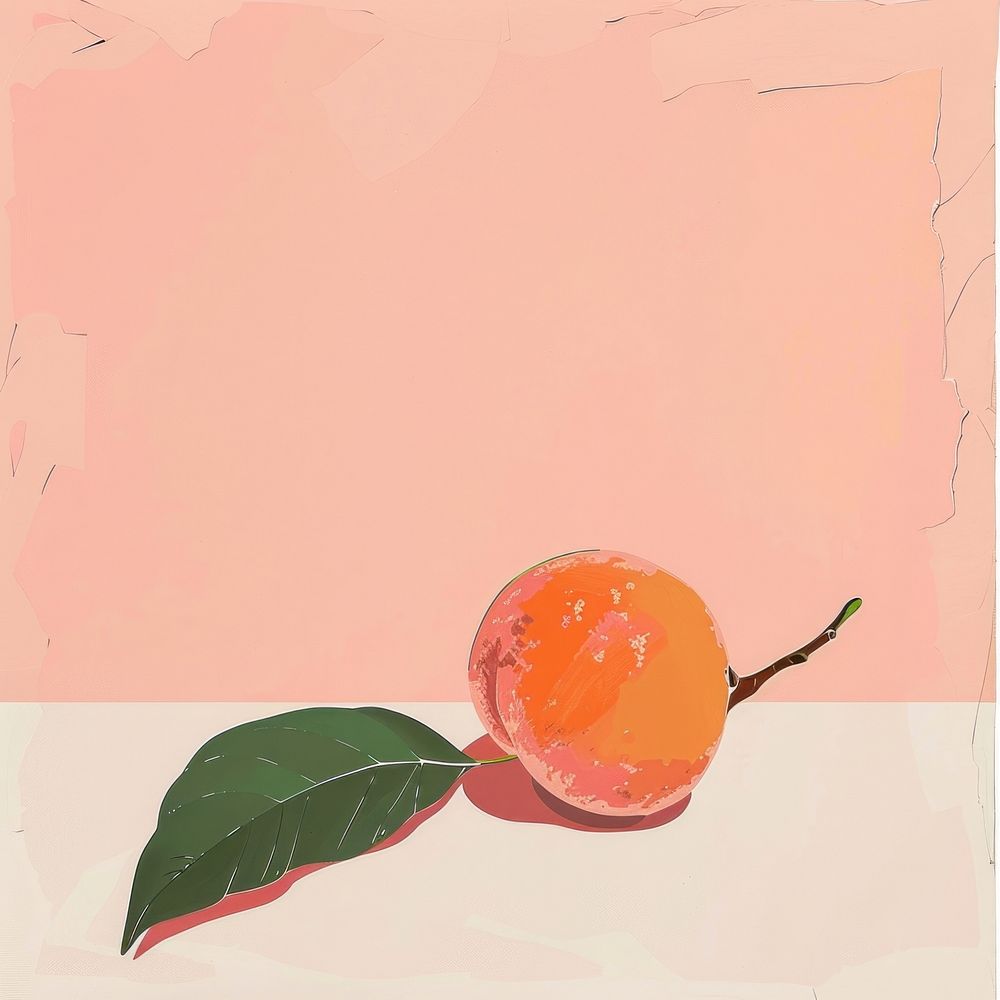 Peach fruit plant art.