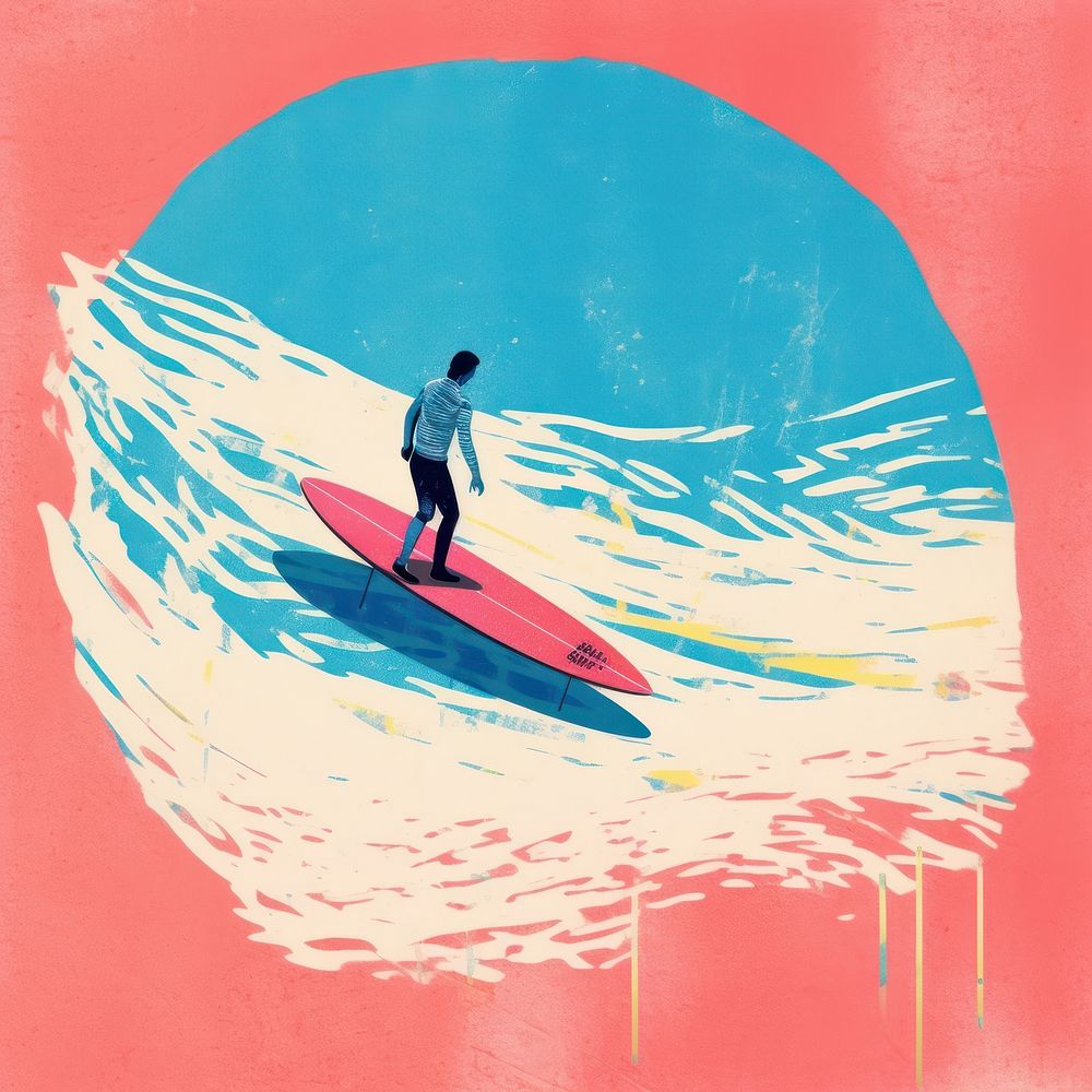 Surfer art surfing sports.