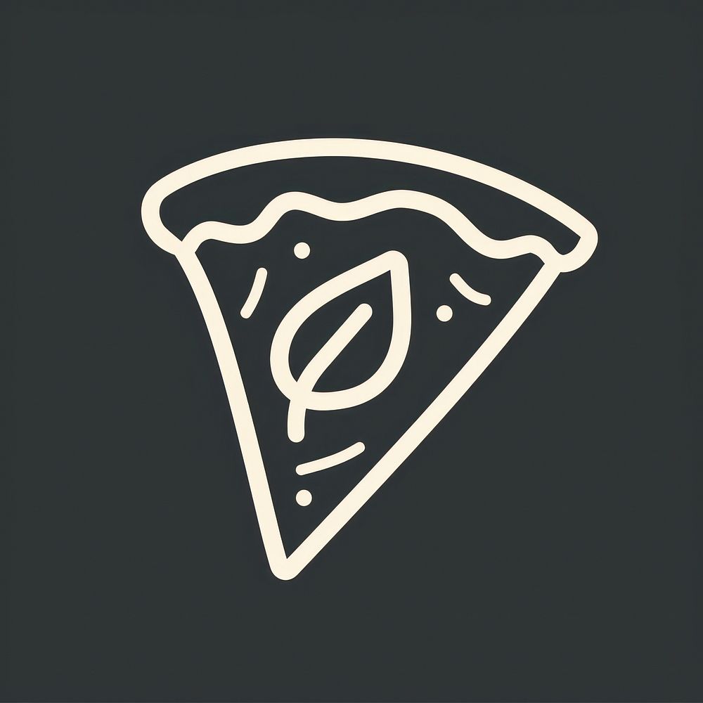 Italian pizza blackboard triangle circle.