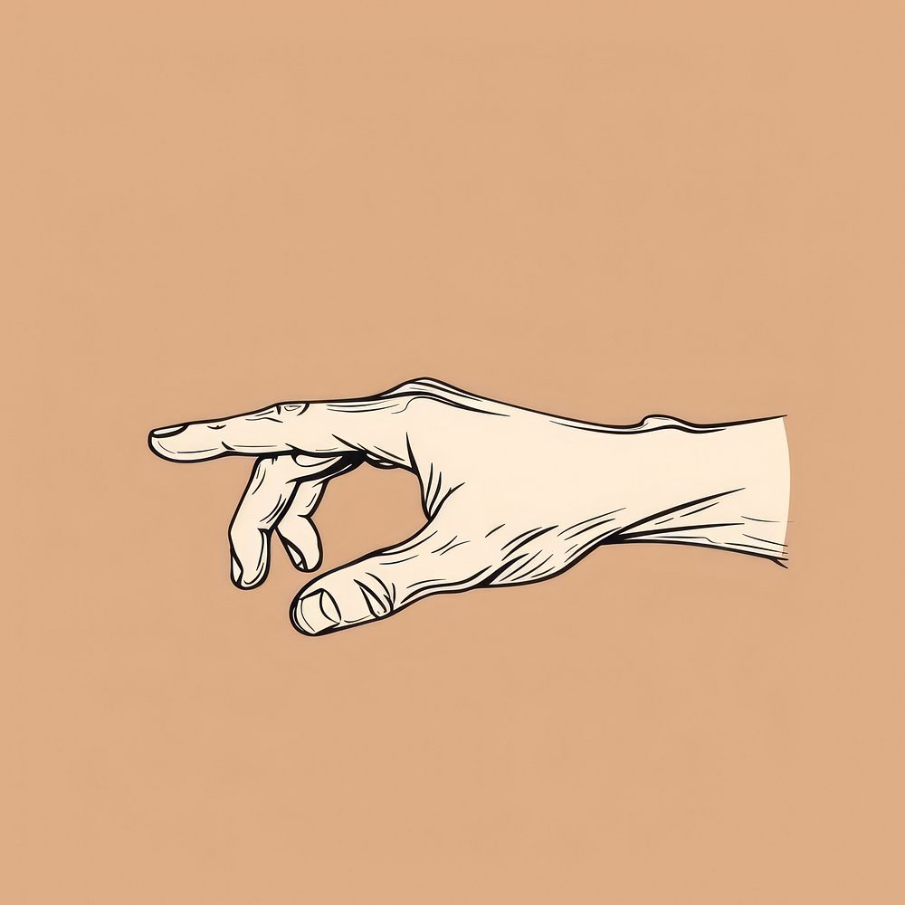Italian hand gesture drawing finger sketch.