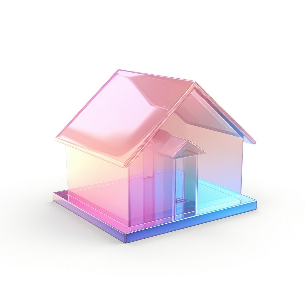 3d render home icon holographic white background architecture investment.
