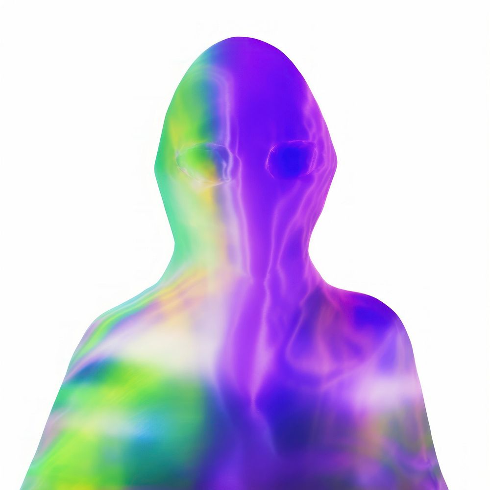 A holography alien purple white background accessories.