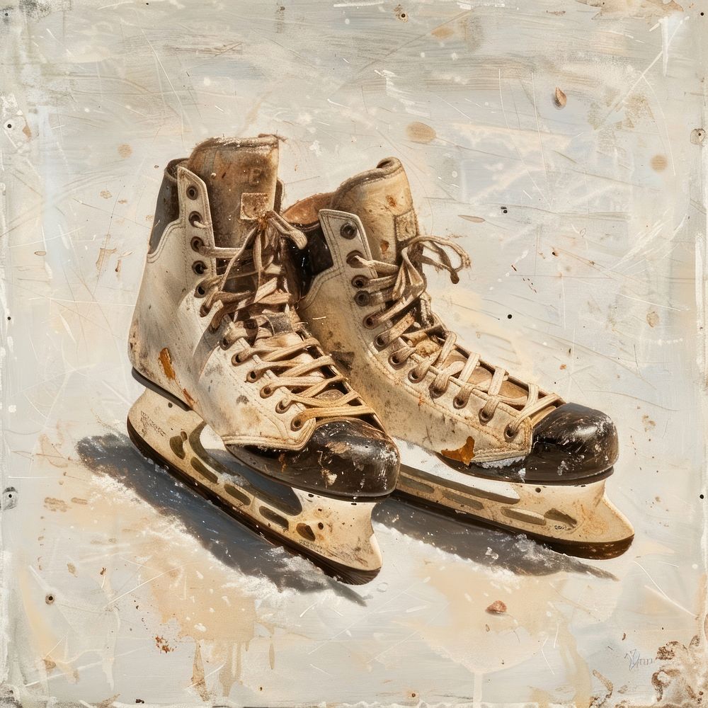 Hockey skates footwear painting shoe.