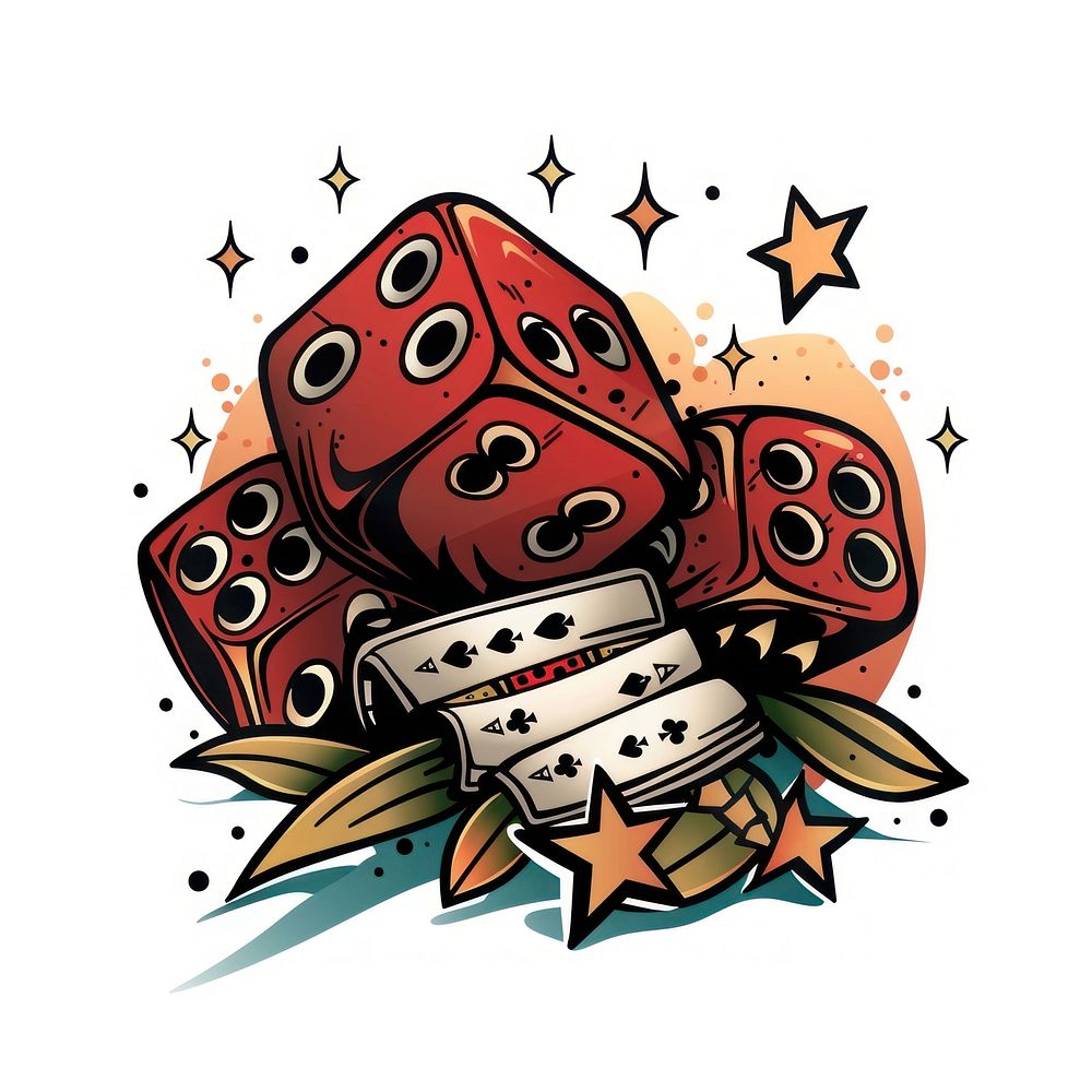 Illustration of casino card cards game dice.