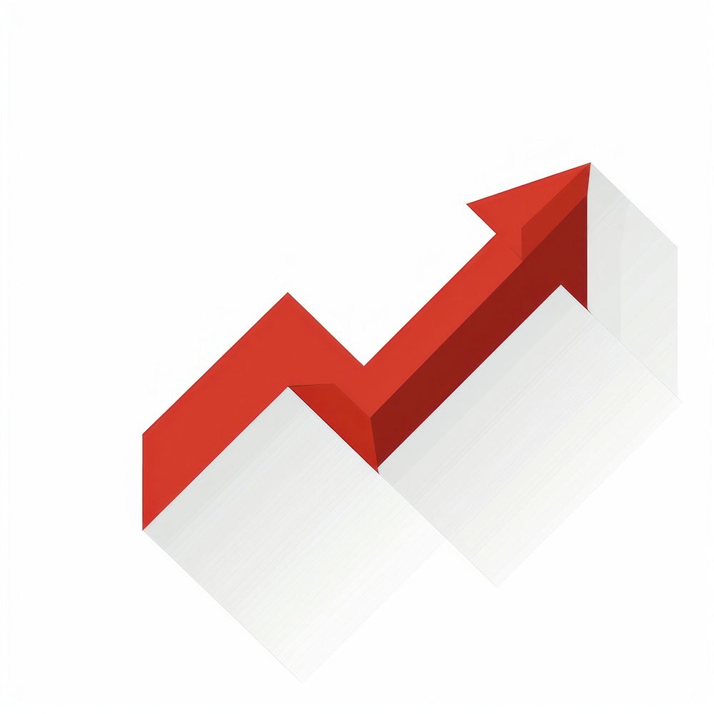 Stock growth symbol white background investment.